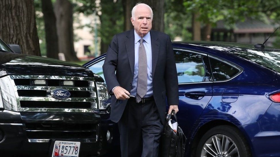 Sen. John McCain arrives on Capitol Hill, June 27, 2017