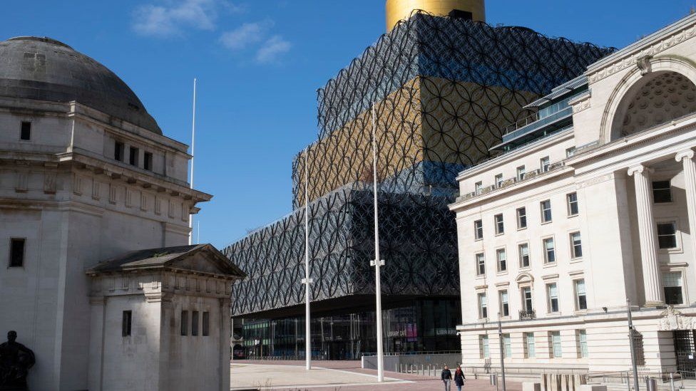 Centenary Square and the Library of Birmingham during the coronavirus lockdown