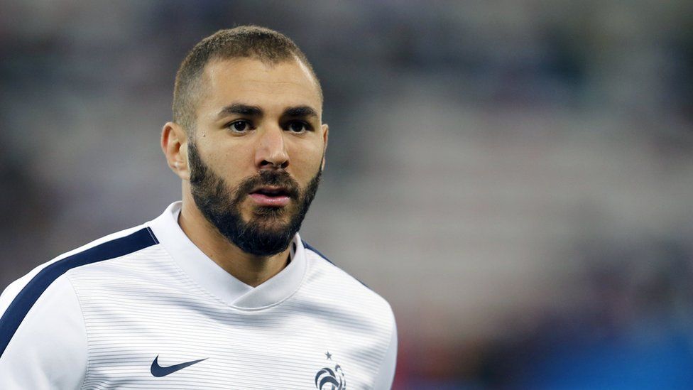 Karim Benzema prior to a friendly match between France and Armenia