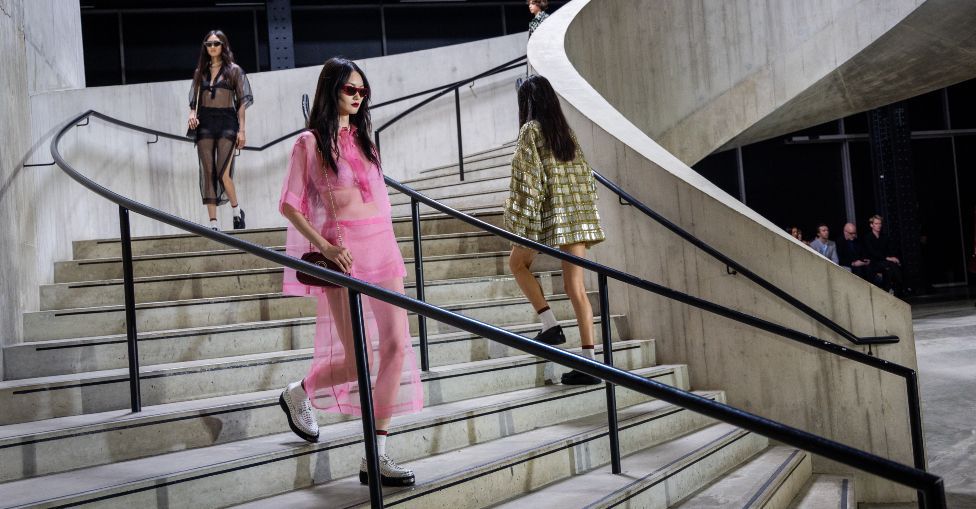 Models walk the runway at the Gucci Cruise 2025 Fashion Show at Tate Modern on May 13, 2024 in London, England.