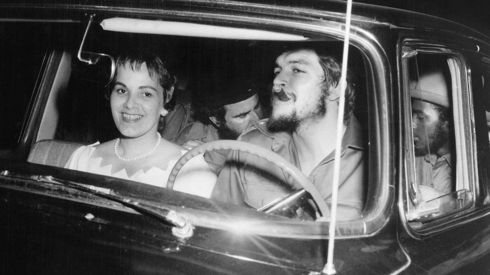 Che Guevara and Aleida March on their wedding day in Havana in June 1959