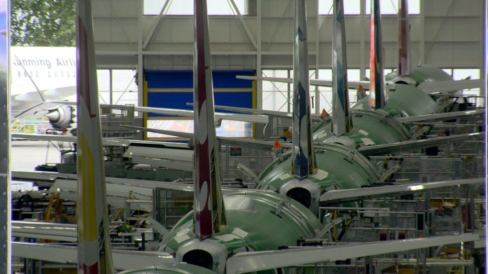 Boeing production line