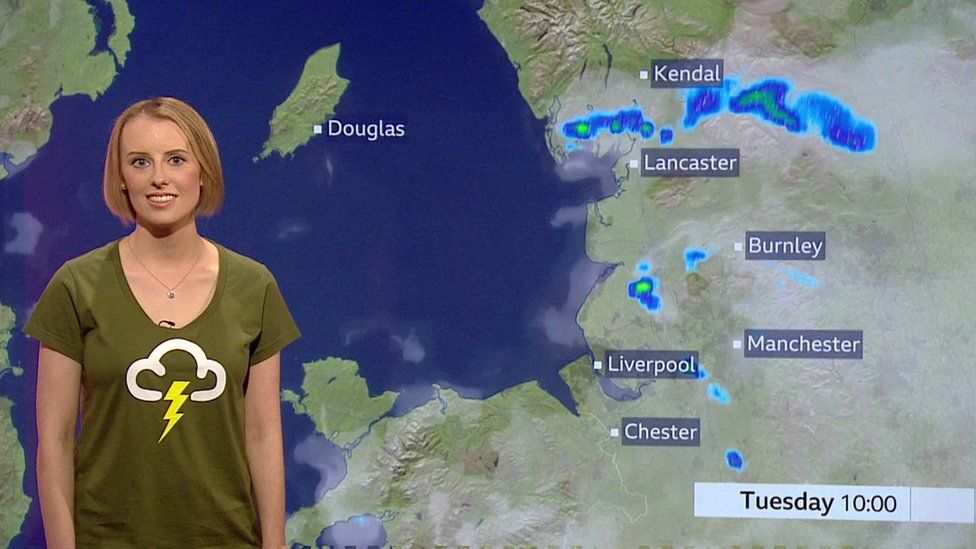 Laura Nuttall presenting the weather forecast
