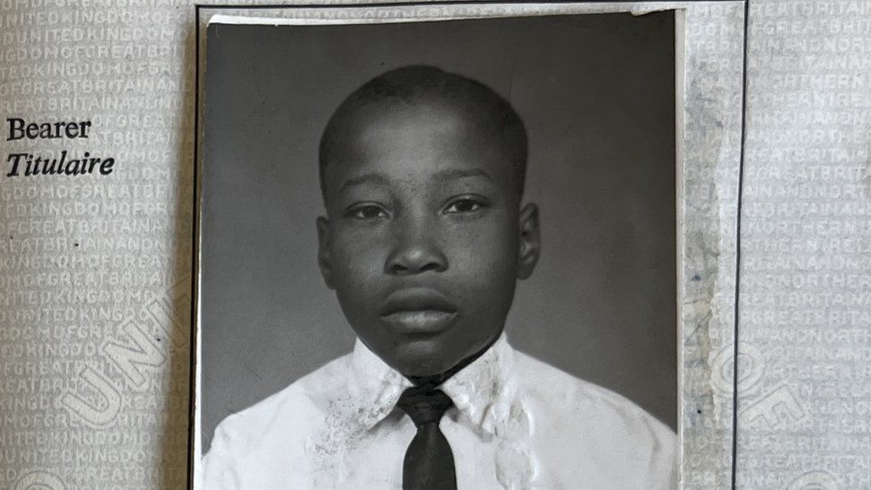 Derrick Burton's passport photo as a child