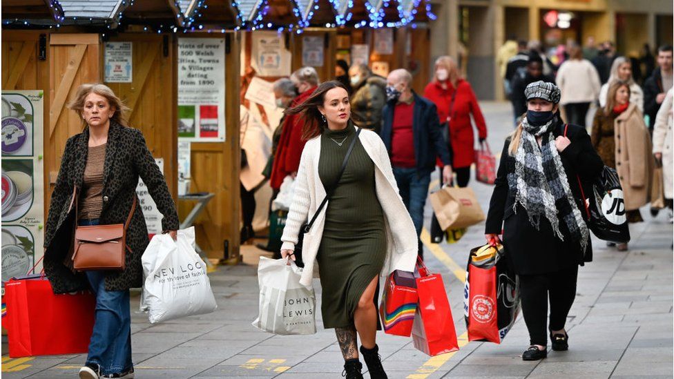 Shoppers in Cardiff