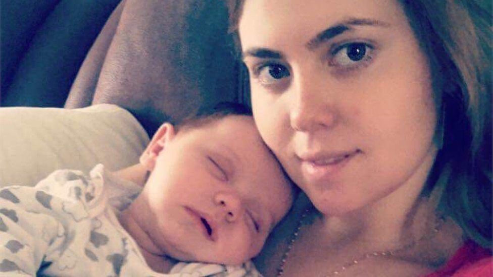 Alexandra Loredana with her baby Dominic