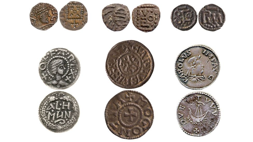 A selection of early medieval silver coins from the Fitzwilliam Museum