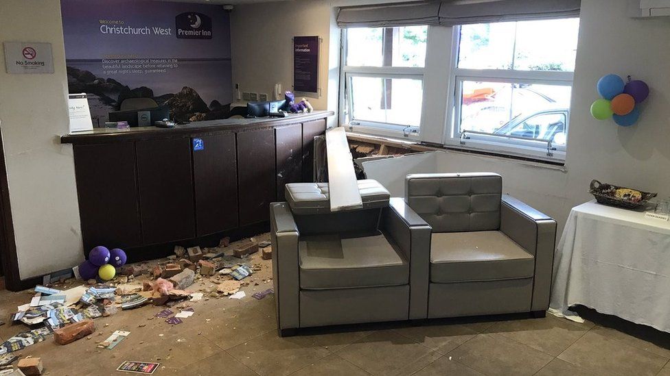 The reception at Christchurch West Premier Inn after the crash