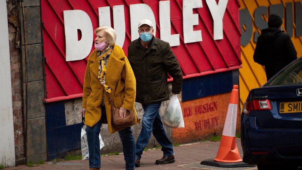 Shoppers in Dudley