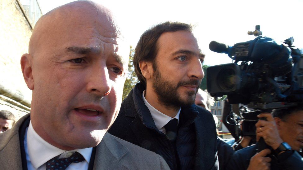 Journalists Gianluigi Nuzzi (left) and Emiliano Fittipaldi - 24 Nov 15