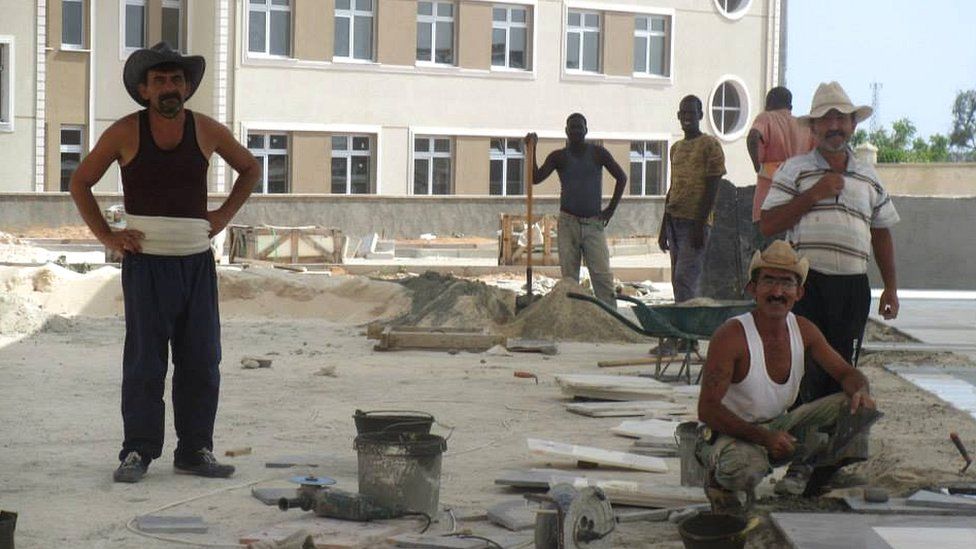 Turkish construction workers in Berbera