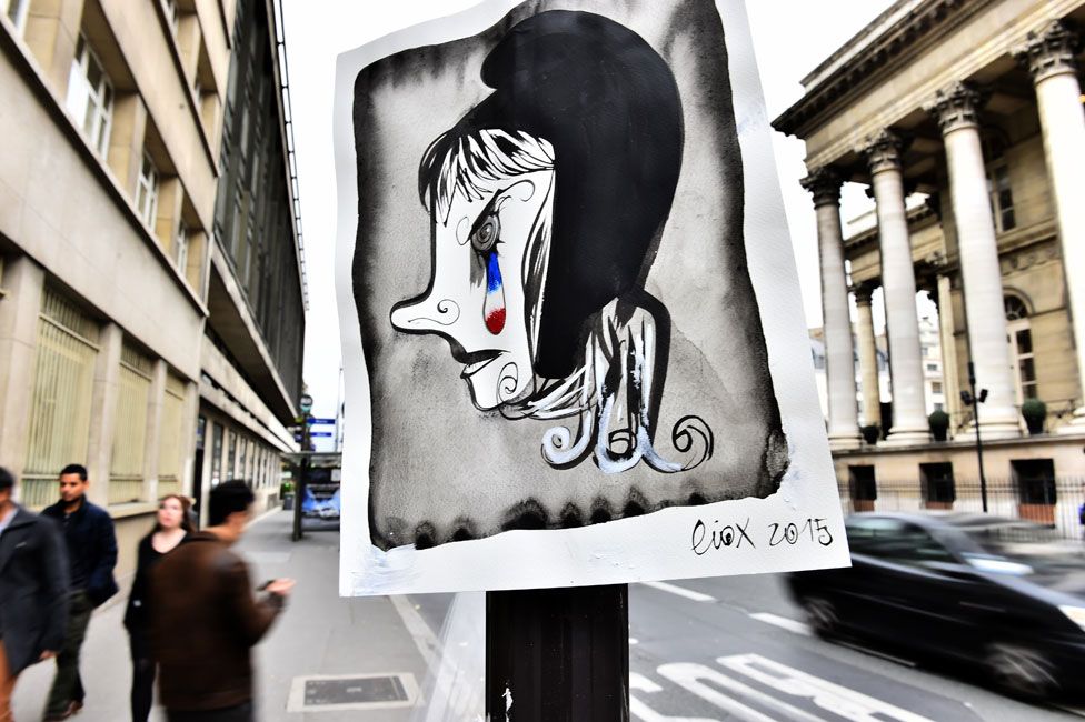 Marianne poster in Paris after the attacks (November 2015)
