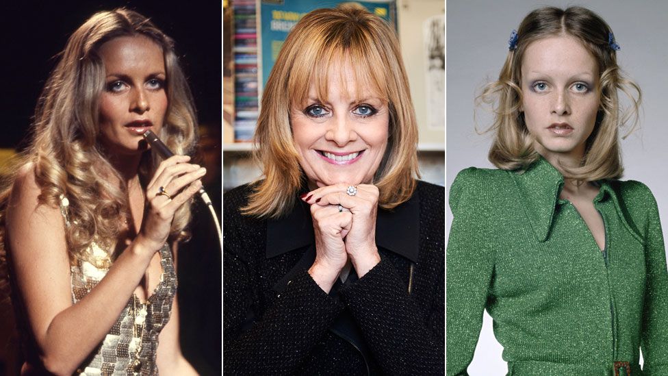 Twiggy in the 1970s (left and right) and in 2016 (centre)