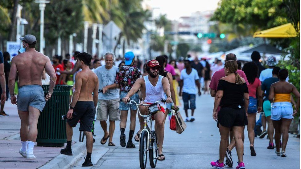 Young people seen out in Miami, Florida