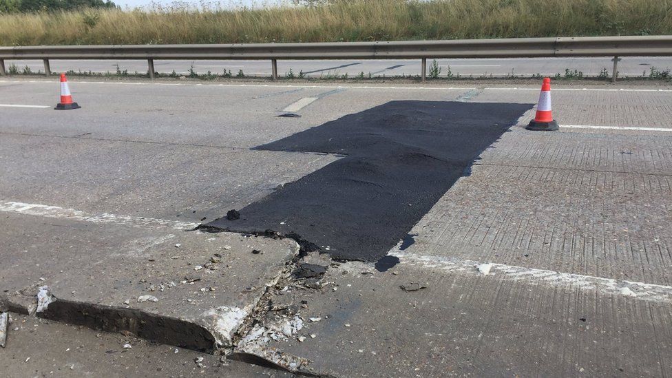 UK heatwave A11 in Norfolk closed as tarmac melts BBC News