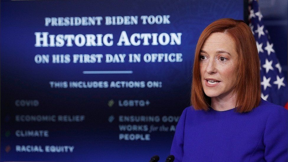 White House Press Secretary Jen Psaki speaks after the inauguration of Joe Biden, January 20, 2021