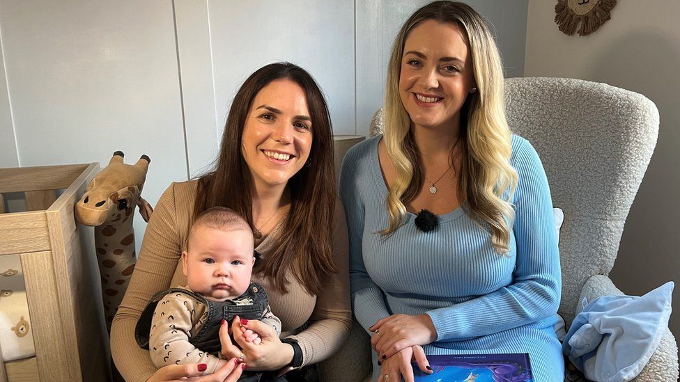 Sarah Louise and Emma with son Louis