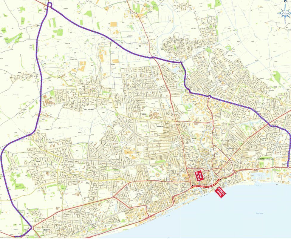 Map of roadworks
