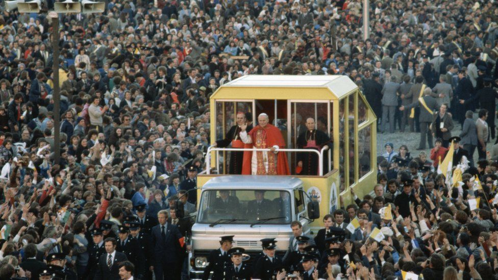 Pope John Paul II visiting Ireland