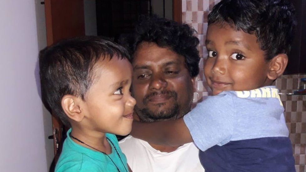 Rajesh Jayaseelan with his two young sons