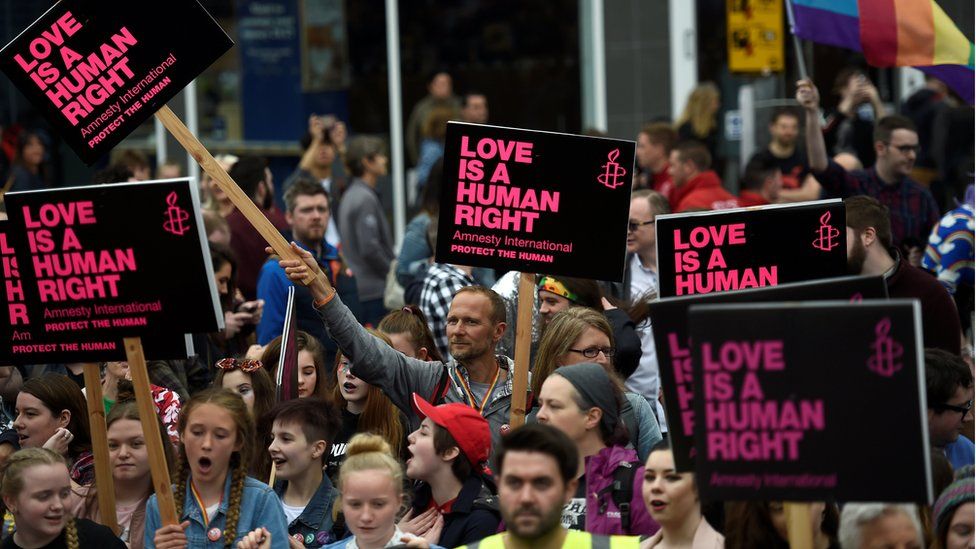 Thousands March In Protest At Ni Same Sex Marriage Ban Bbc News 9906