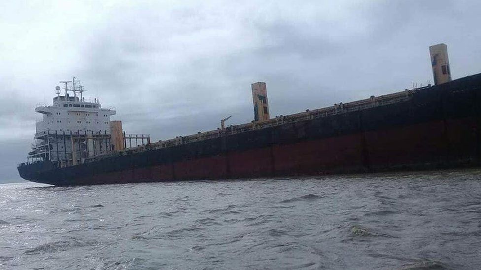 Storm Dennis 'Ghost ship' washes up on Irish coast BBC News