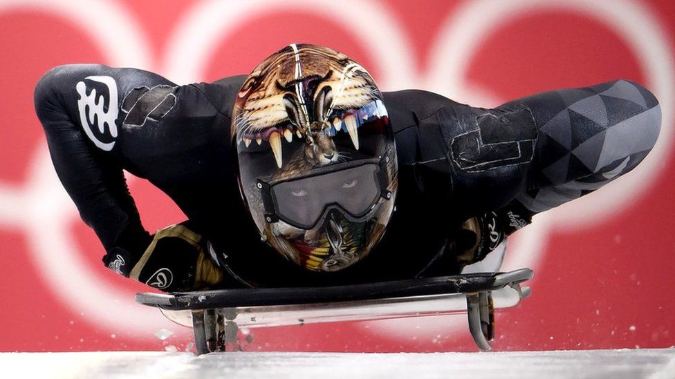 Akwasi Frimpong of Ghana practices during Men's Skeleton training ahead of the PyeongChang 2018 Winter Olympic Games