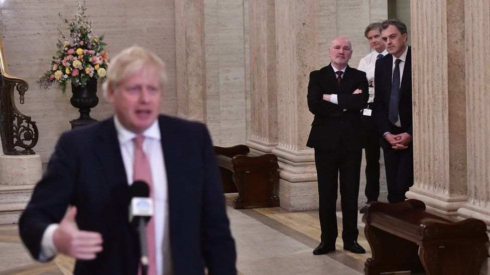 Prime Minister Boris Johnson and former NI Secretary Julian Smith