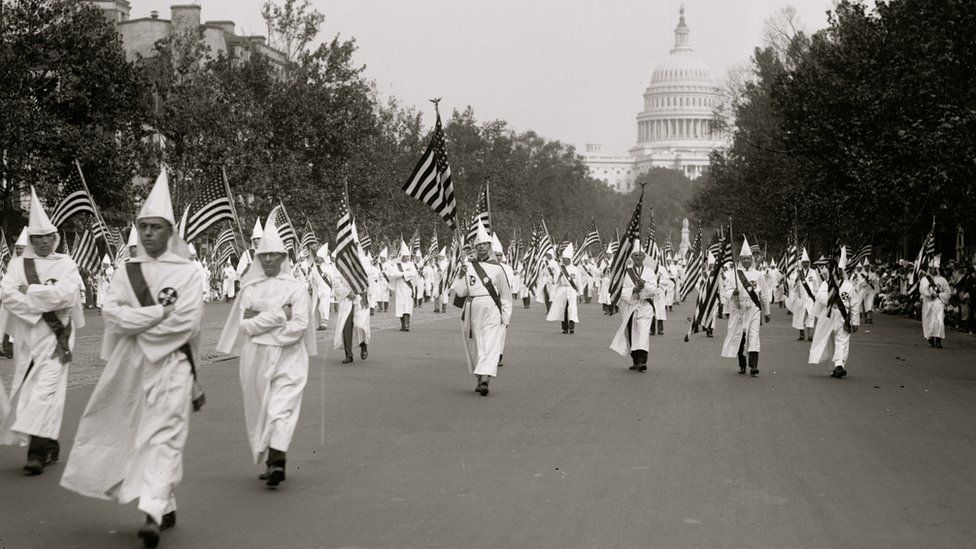 Ku Klux Klan parade in DC in 1927