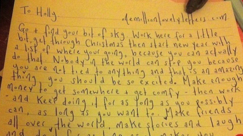 A letter written by Jodi