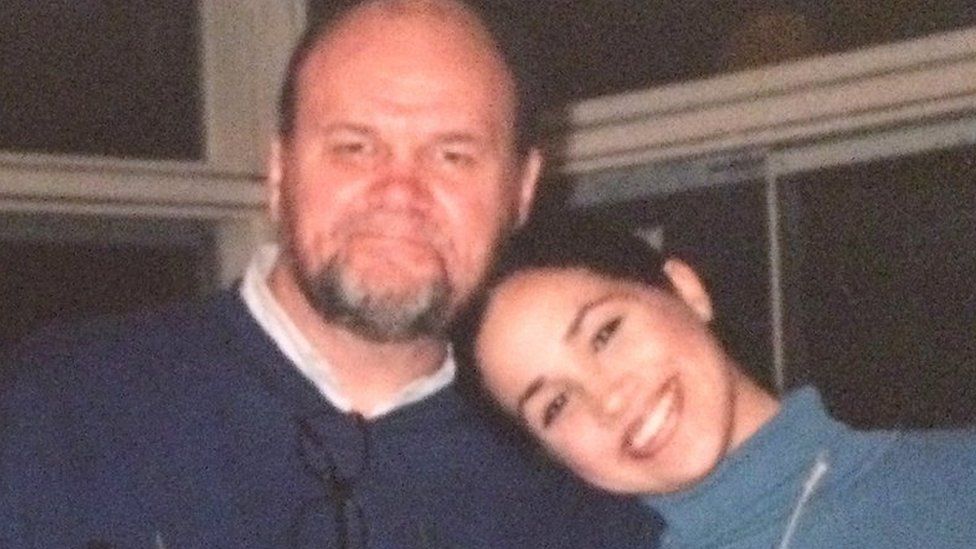 Meghan Markle with her father Thomas