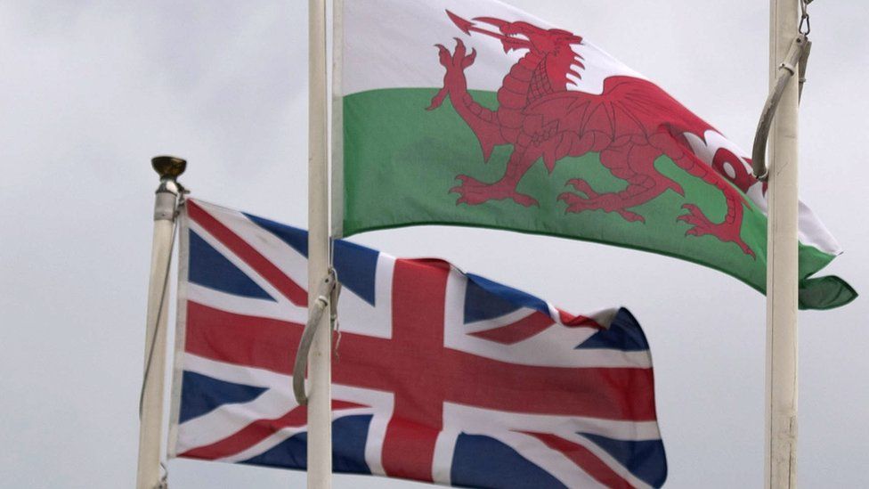 UK and Welsh flags