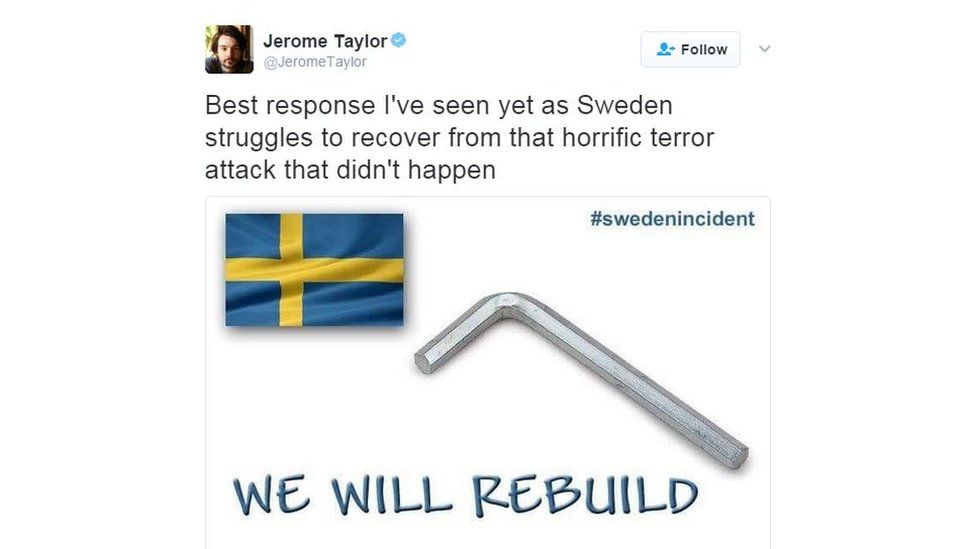 A meme about rebuilding Sweden with Ikea tools