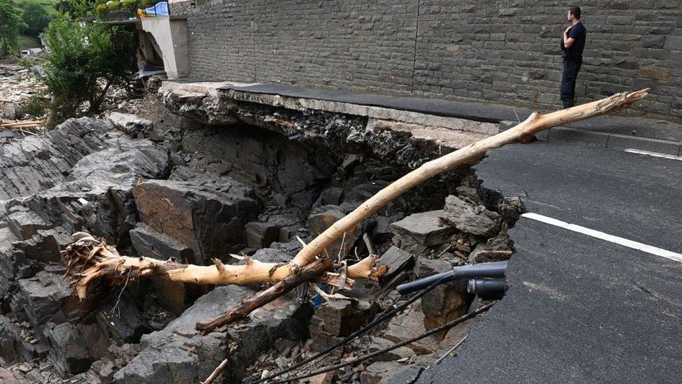 Damaged road in Altenahr