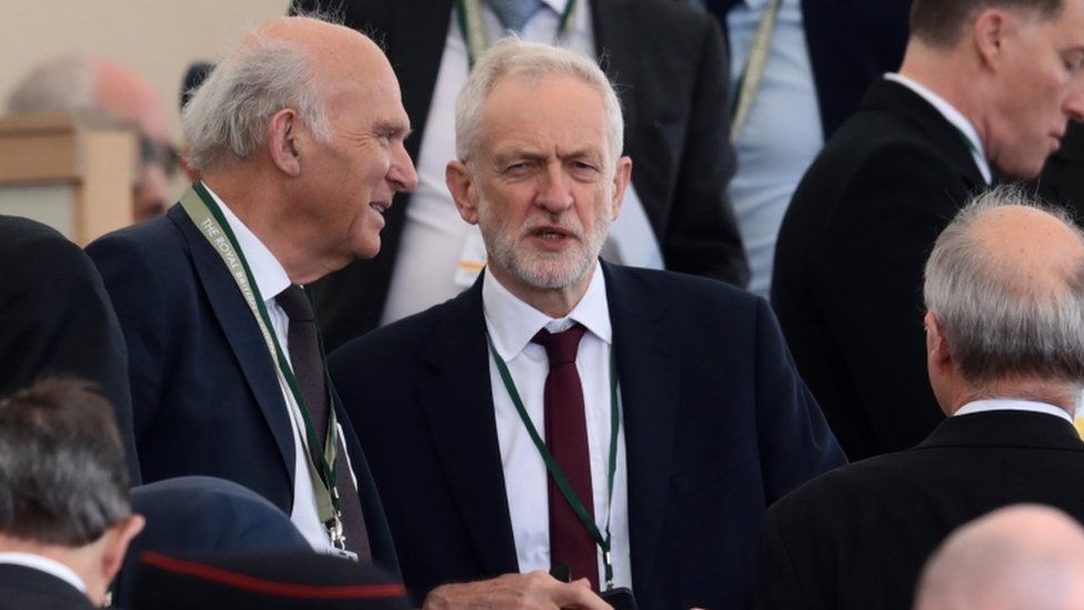 Liberal Democrat leader Sir Vince Cable and Labour leader Jeremy Corbyn