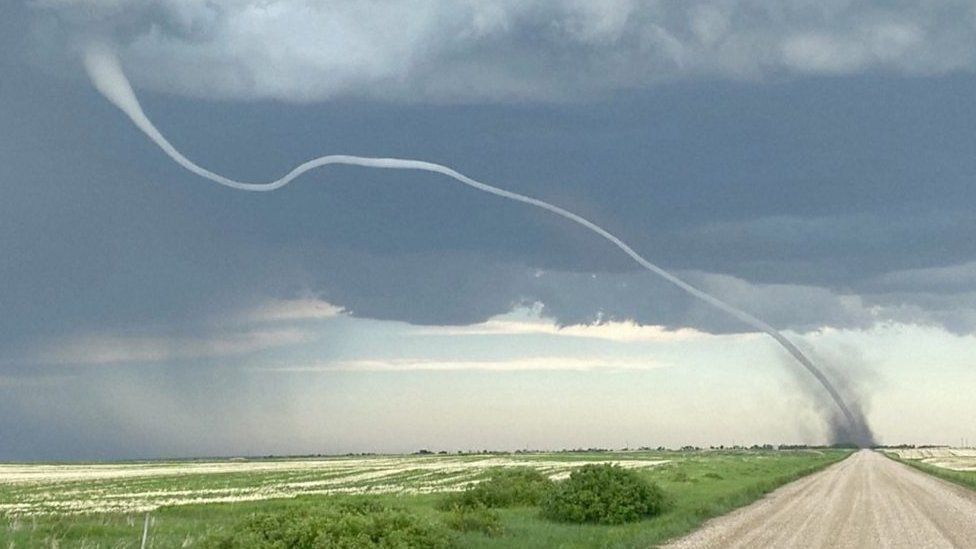 Tornado tears through crops in western Canada