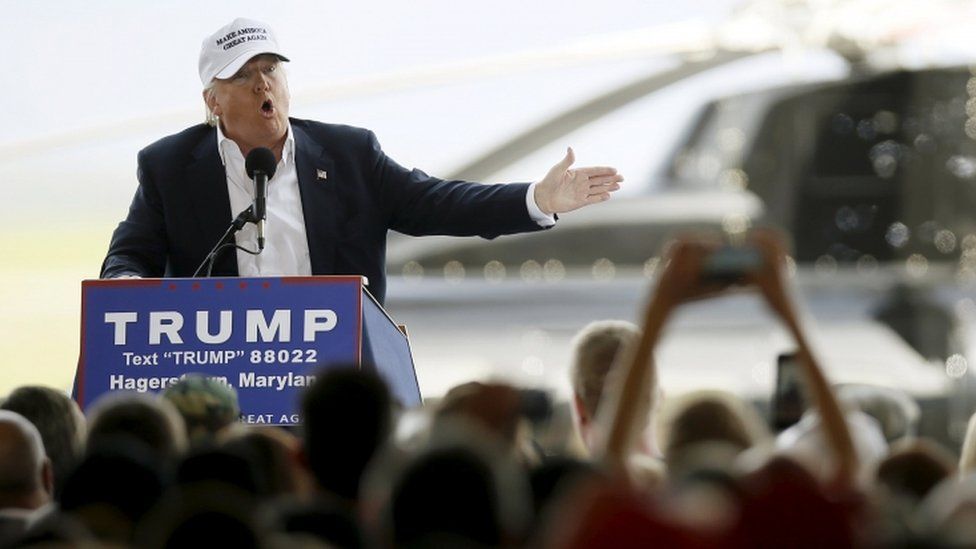 Donald Trump at a rally in Maryland, 24 April