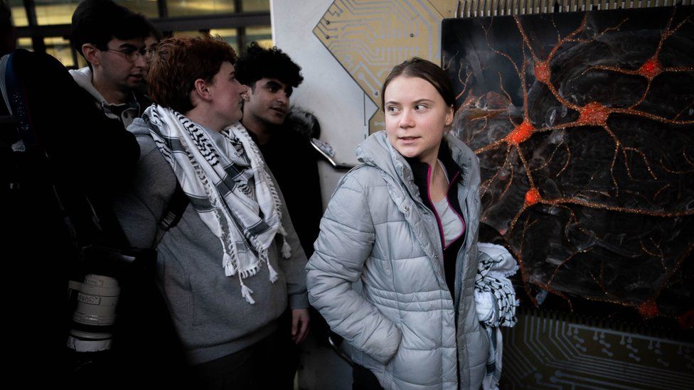 Greta Thunberg leaves Westminster Magistrates' Court on 2 February