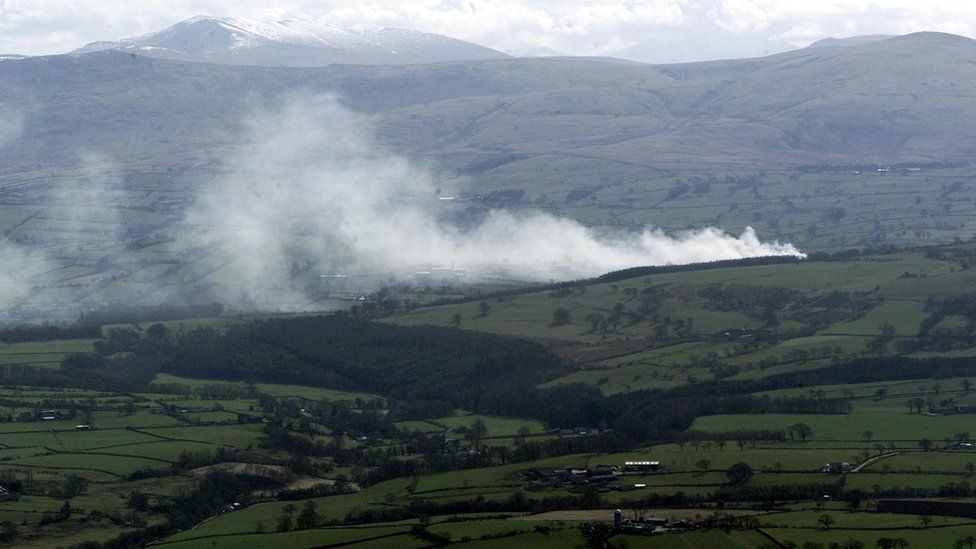 Smoke from a pyre in Cumbria