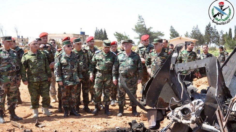 Syrian military oversees damage at Shayrat