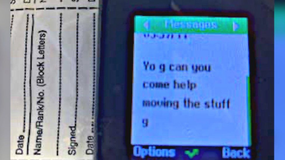 A mobile phone with the message 'can you come help moving the stuff' displayed