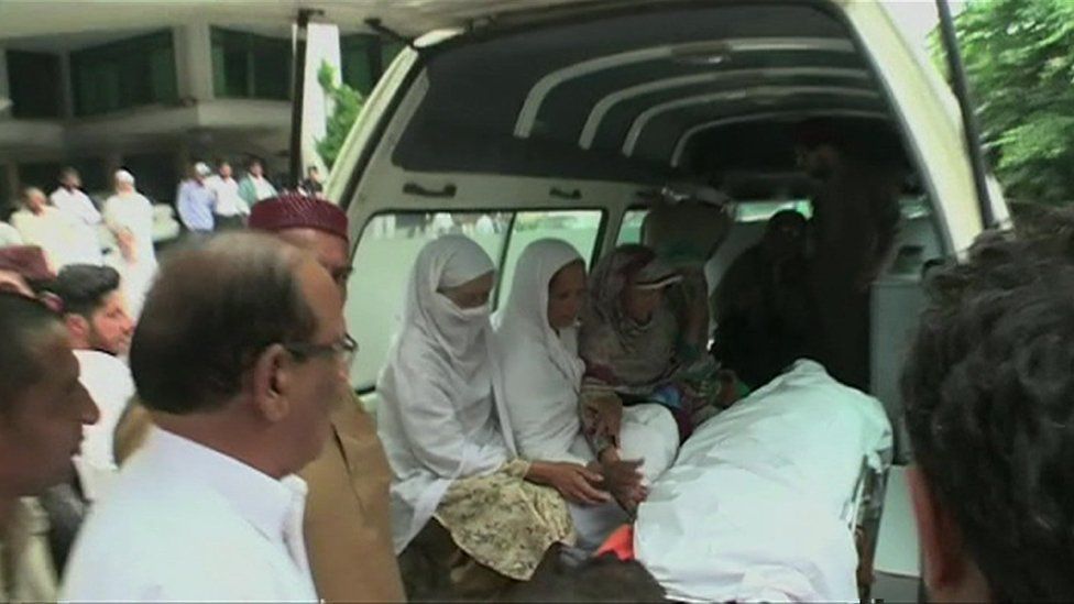 Maria Sadaqat's body was taken to her village for her funeral on Wednesday