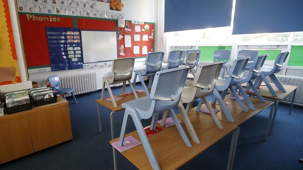 An empty classroom at Manor Park School