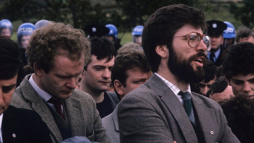 Martin McGuinness and Gerry Adams pictured in 1985