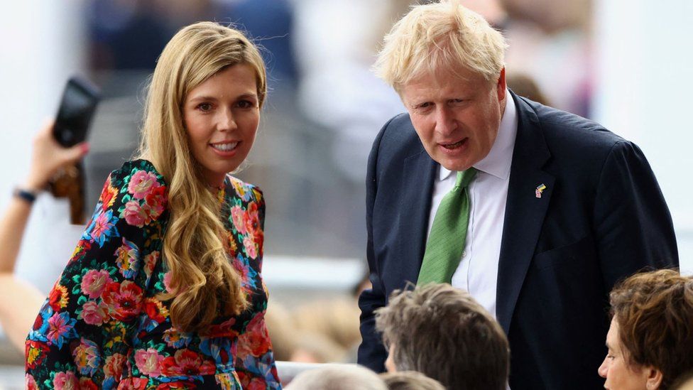 Boris and Carrie Johnson at the Platinum Party at the Palace Jubilee concert
