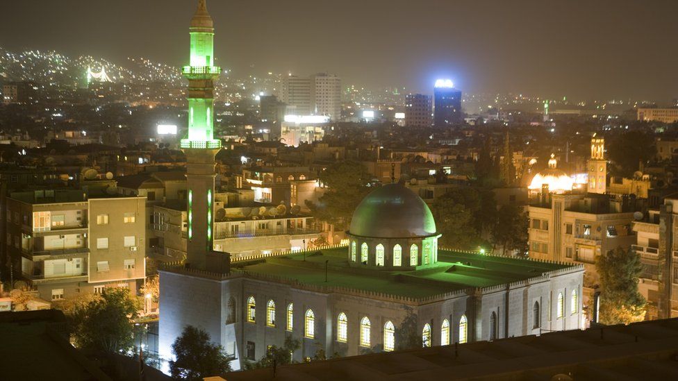 Damascus at night. File photo
