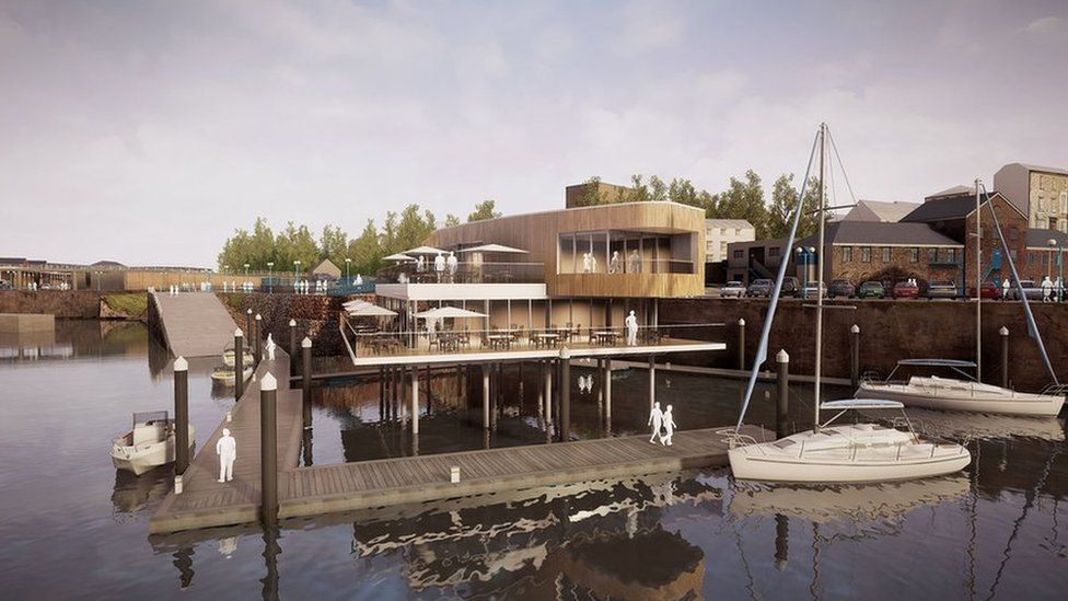 An artist's impression of the proposed Milford Haven waterfront development
