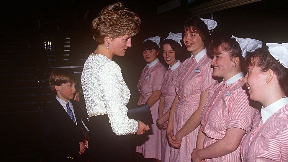 Princess Diana meets nurses at Great Ormond Street Hospital