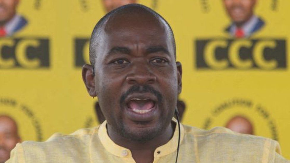 Chamisa at a rally on February 27, 2022 at Mbizo shopping centre in Kwekwe