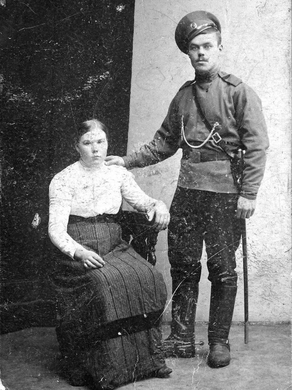 Fyodor Oparin con su esposa, Marina